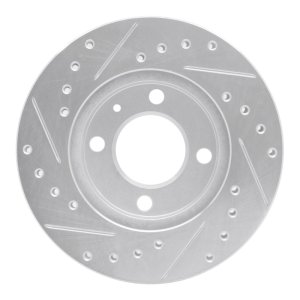 Audi 4000 Brake Rotor (1) - Front Right - R1 Concepts - Drilled & Slotted - Silver - `80-`08